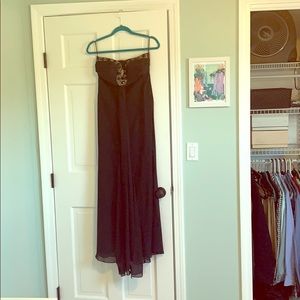 Black formal strapless gown